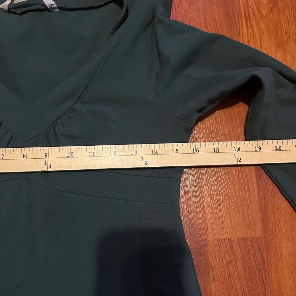 Athleta Hunter Green Long Sleeve Dress Size Medium Petite - Picture 5 of 8